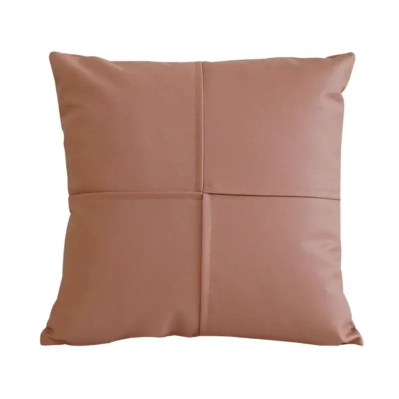 Ivory Leather Pillow Cover