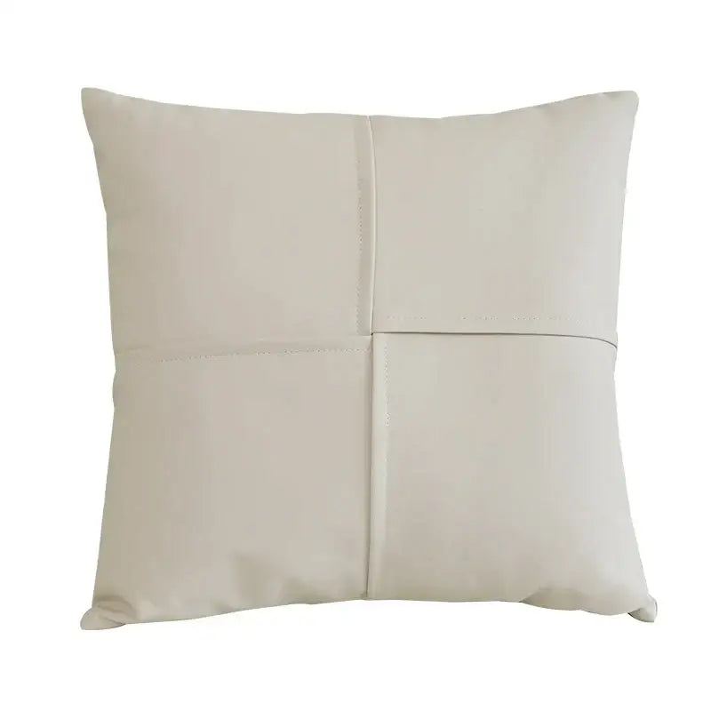 Ivory Leather Pillow Cover
