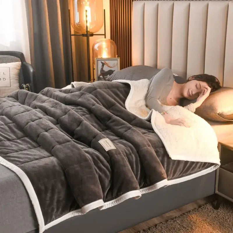 Blue Velvet Bed Blanket