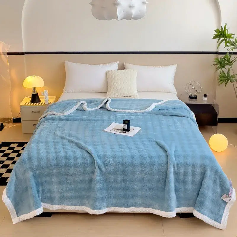Blue Rabbit Velvet Throw
