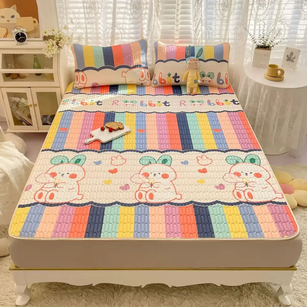Striped Cartoon Mattress Set