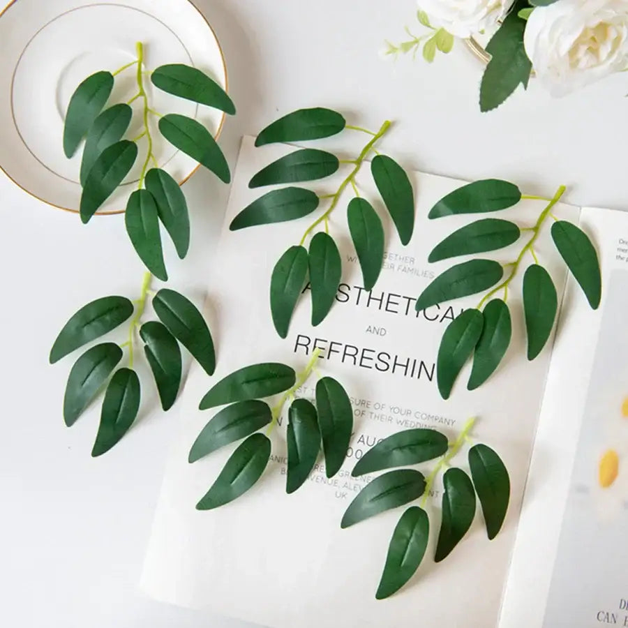 Green Silk Willow Leaves