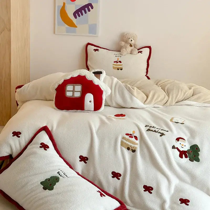Red Cartoon Bedding Set