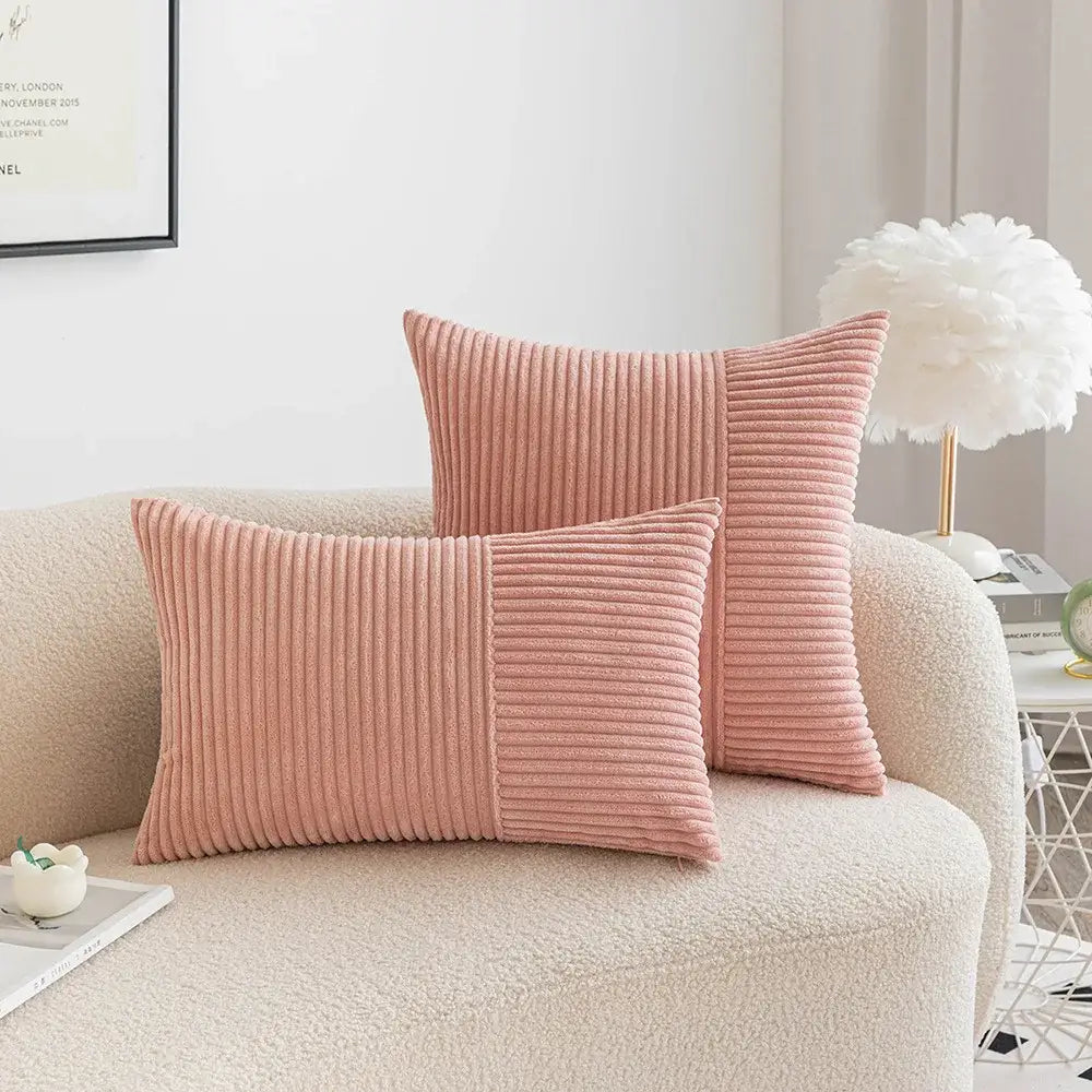 Red Corduroy Patchwork Cushions