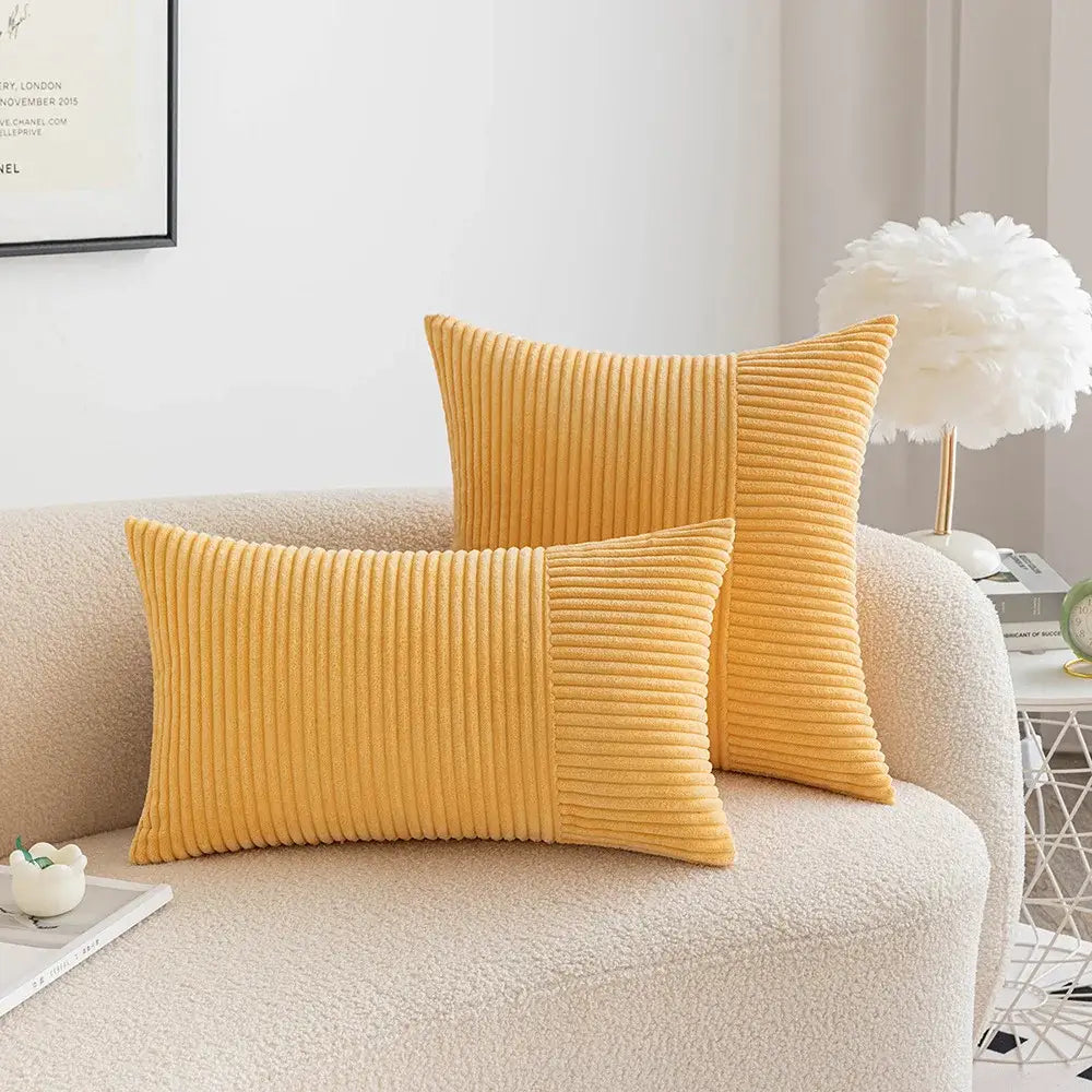 Red Corduroy Patchwork Cushions