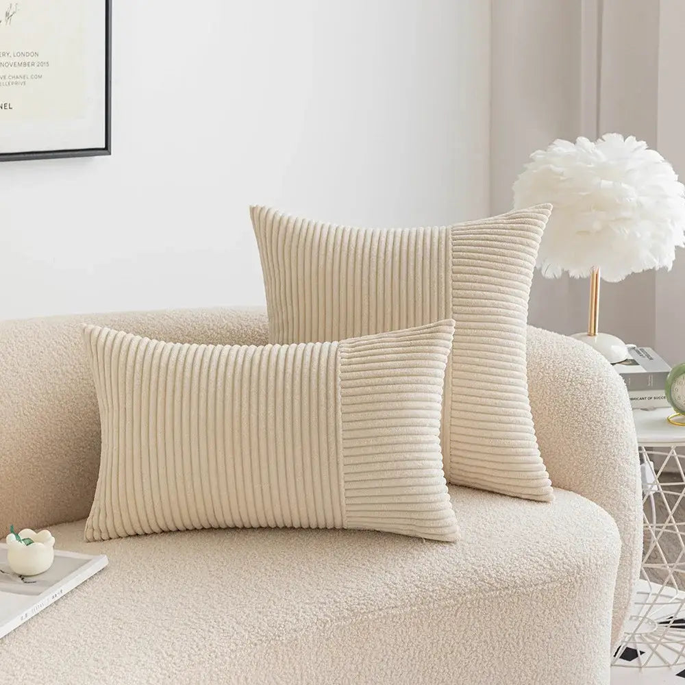 Red Corduroy Patchwork Cushions