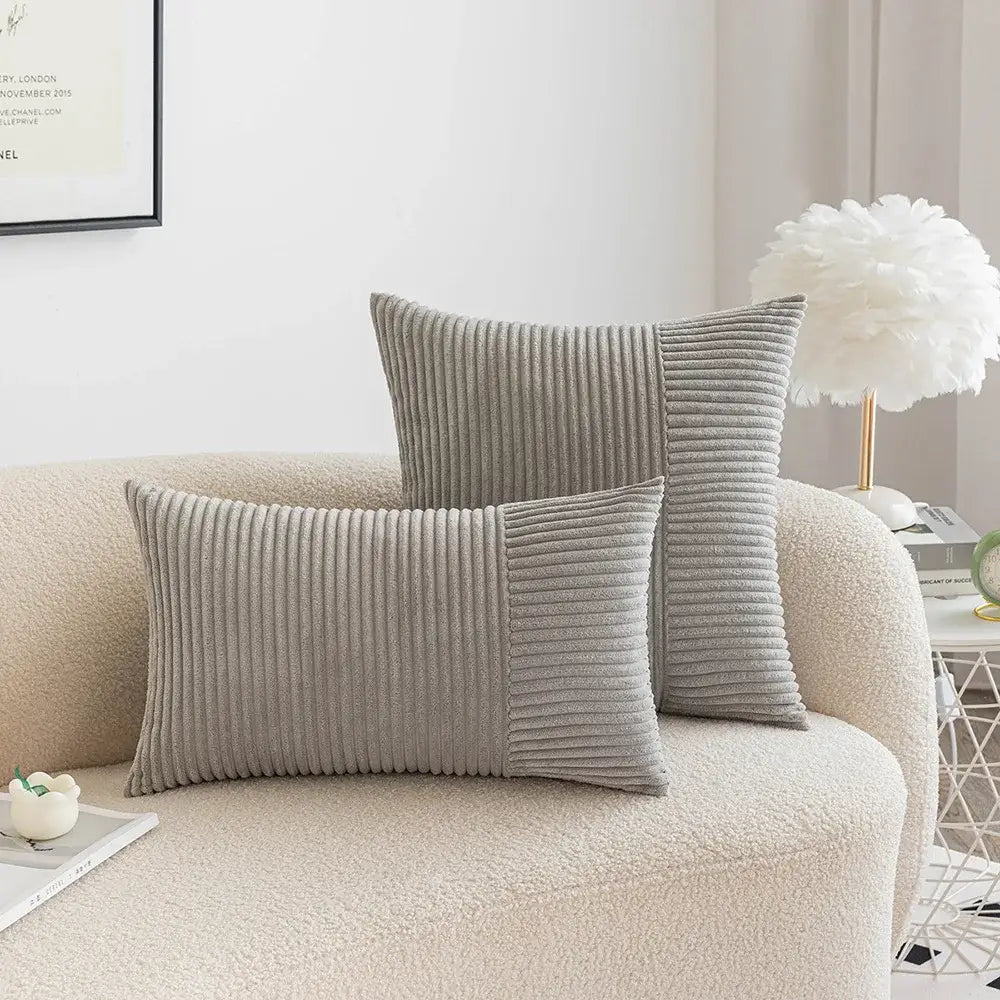 Red Corduroy Patchwork Cushions