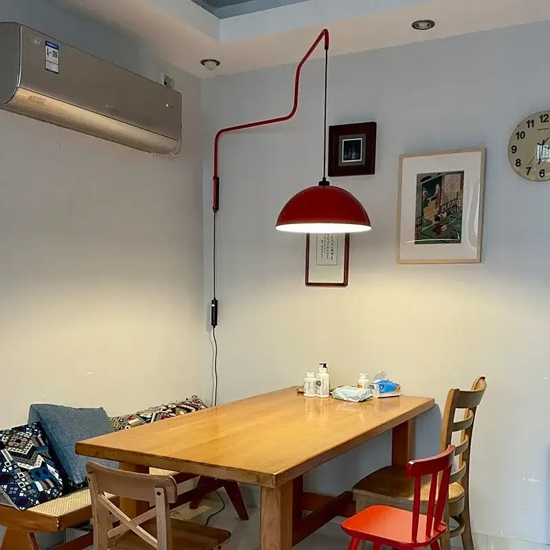 Red Dome Pendant Light