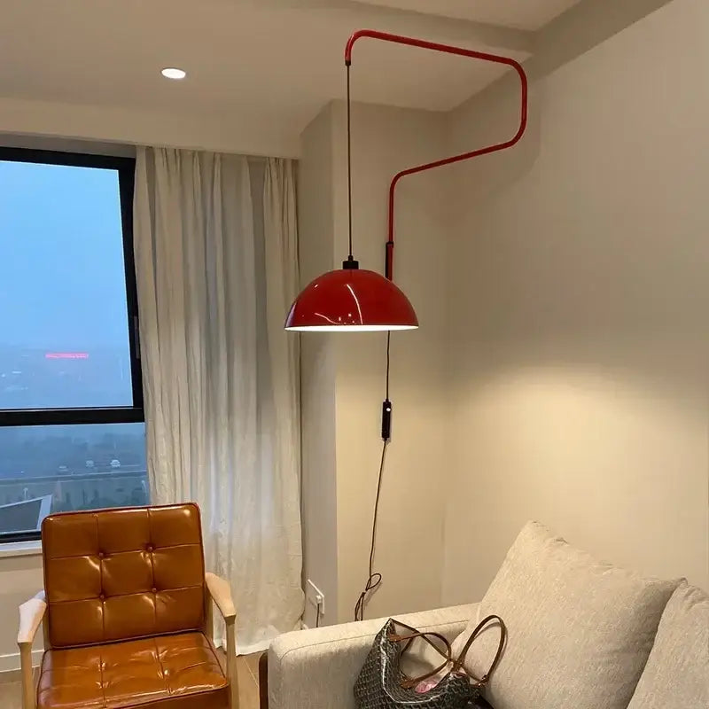 Red Enamel Pendant Light