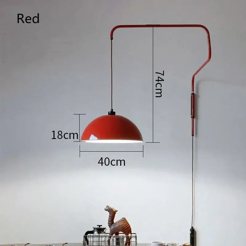 Red Enamel Pendant Light