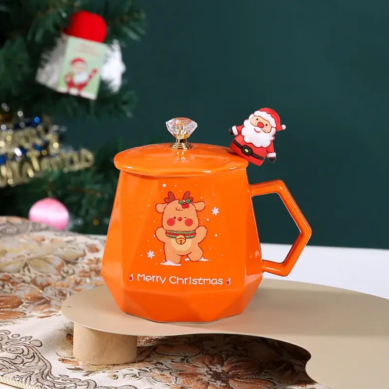 Red Santa Ceramic Mug Set