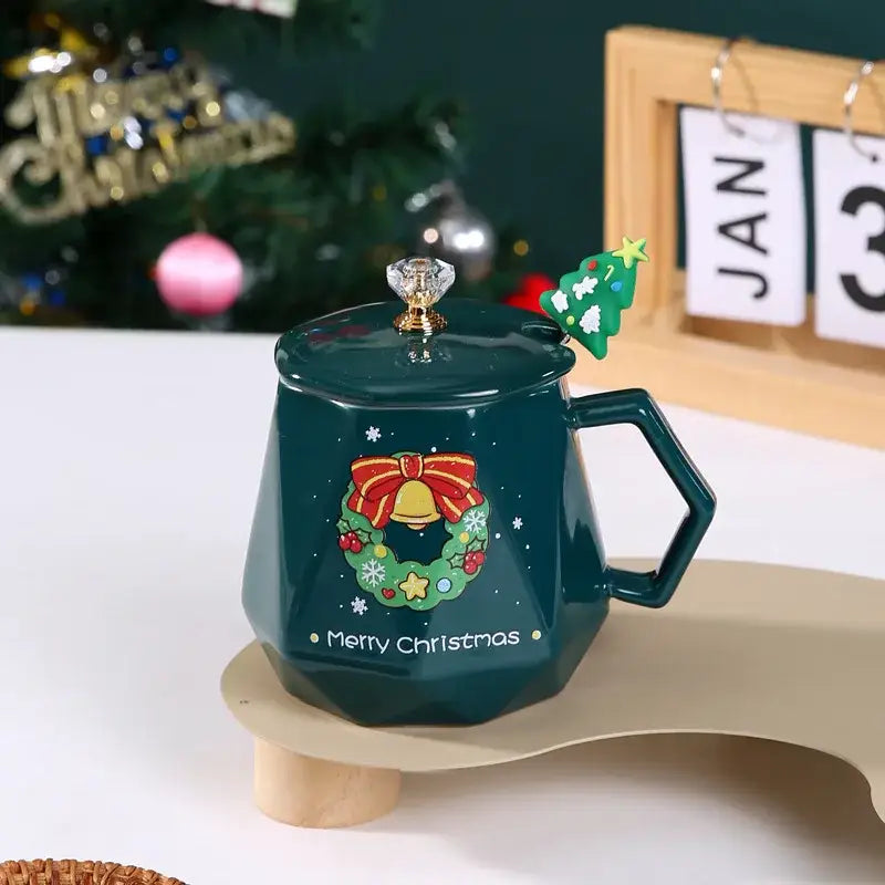 Red Santa Ceramic Mug Set