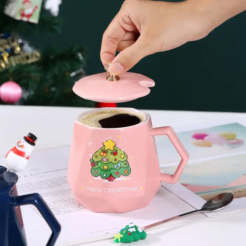 Red Santa Ceramic Mug Set