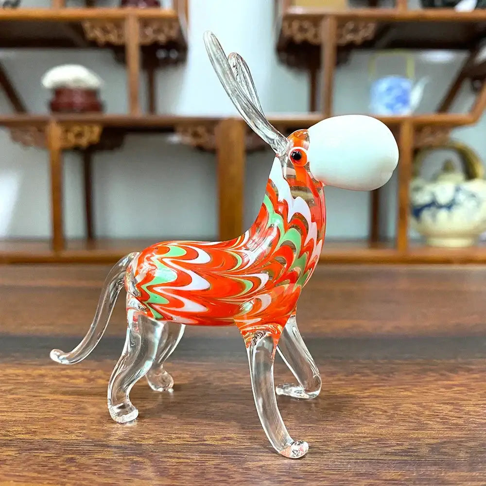 Red Swirl Glass Donkey