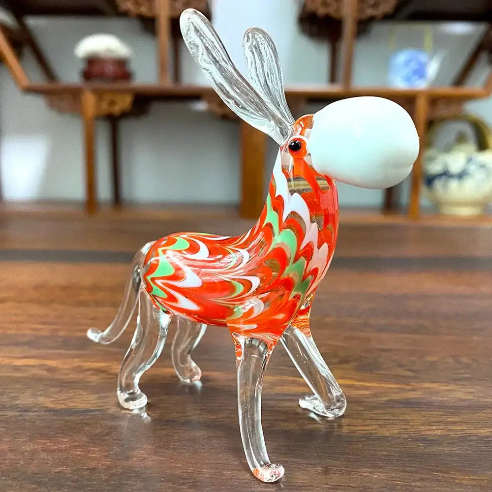 Red Swirl Glass Donkey