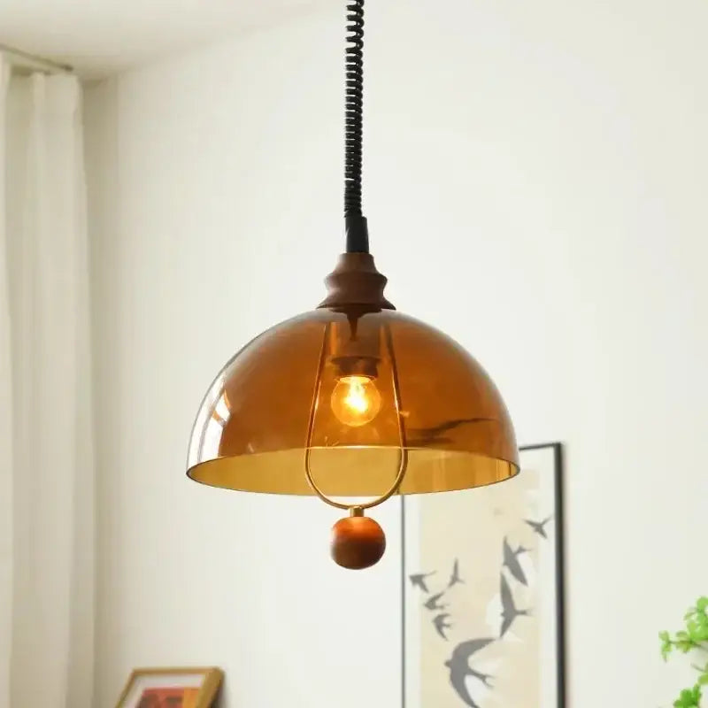 Amber Wood Pendant Light