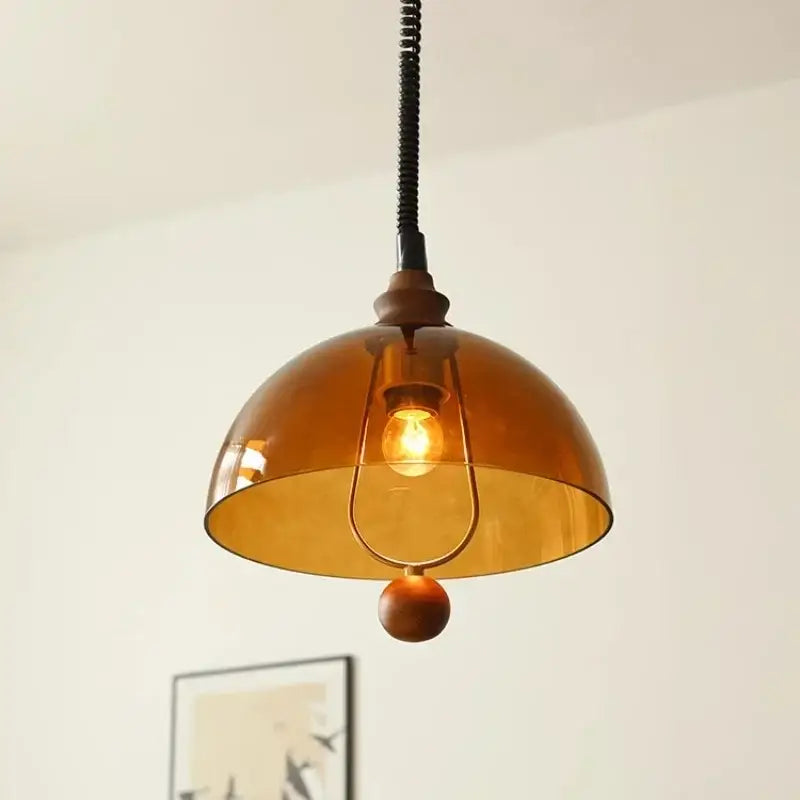 Amber Wood Pendant Light