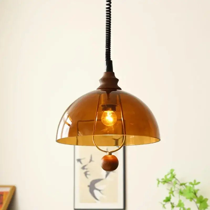 Amber Wood Pendant Light