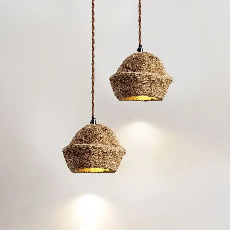 Beige Cork Pendant Light