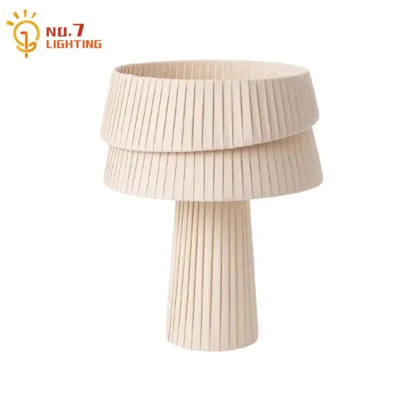 Beige Pleated Table Lamp