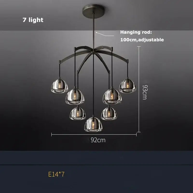 Black Brass Crystal Chandelier 13-Head D152cm