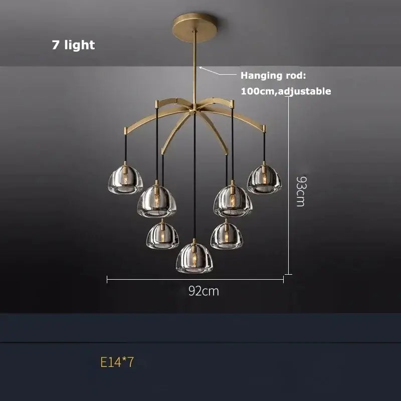 Black Brass Crystal Chandelier 13-Head D152cm