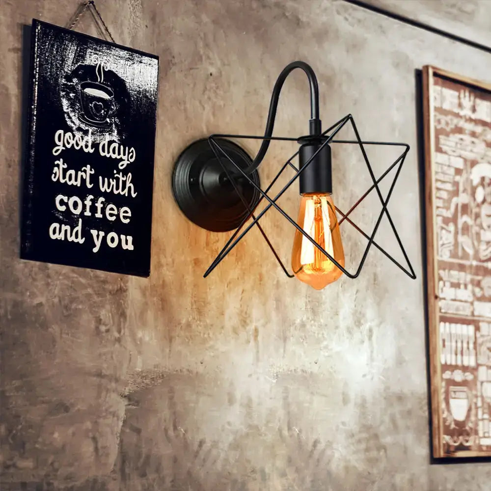 Black Cage Wall Sconce