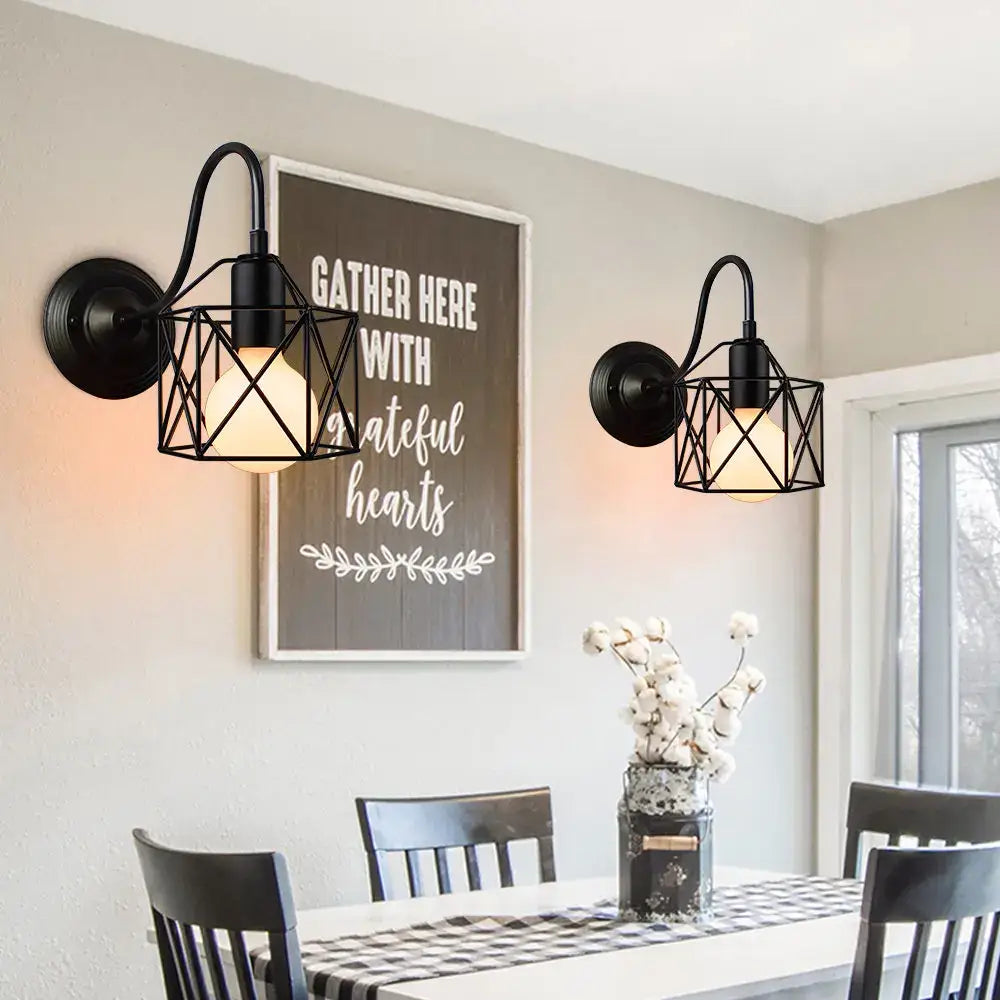 Black Cage Wall Sconce