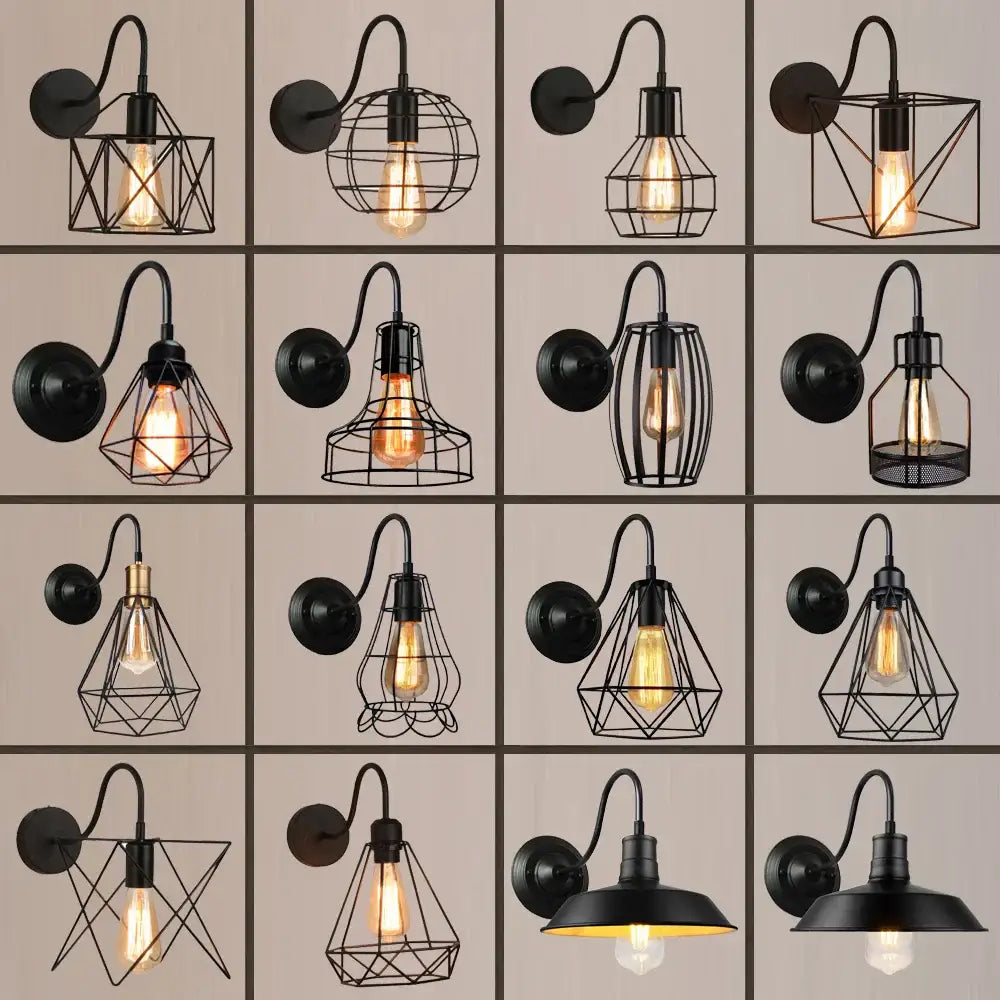 Black Cage Wall Sconce