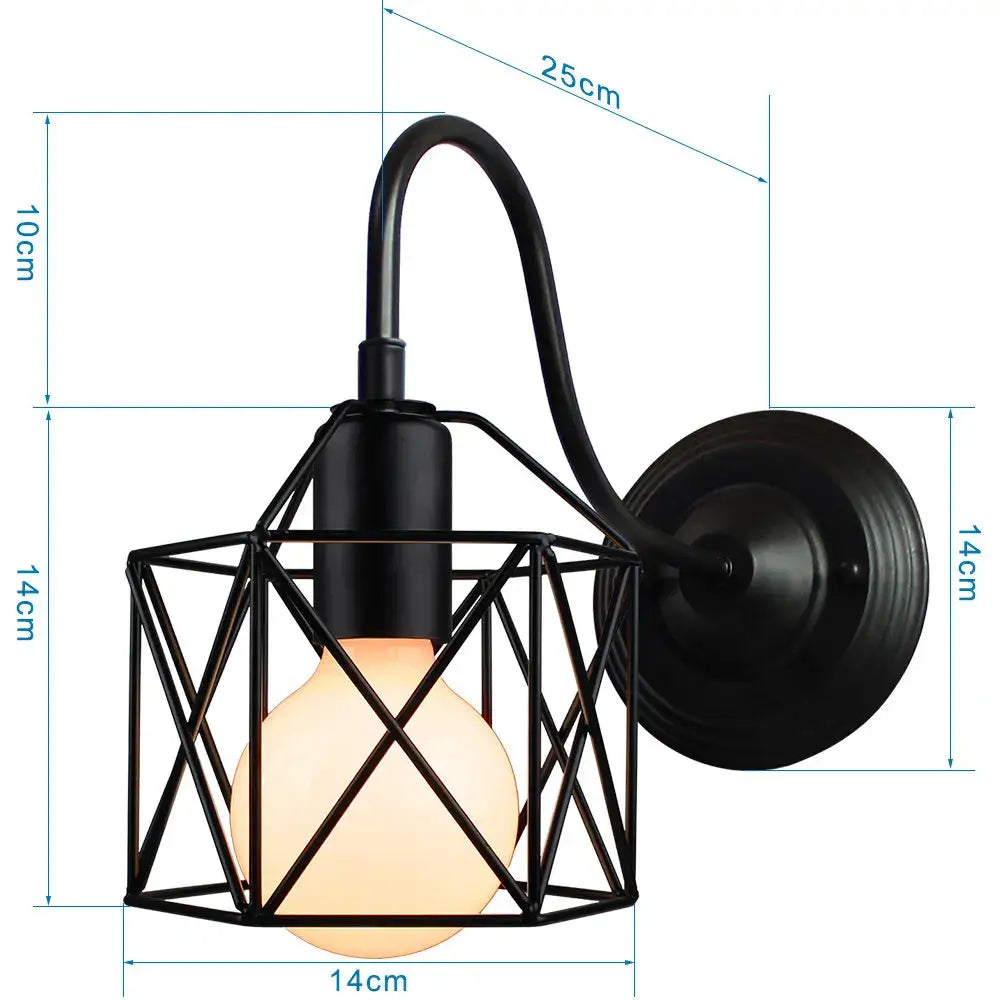 Black Cage Wall Sconce