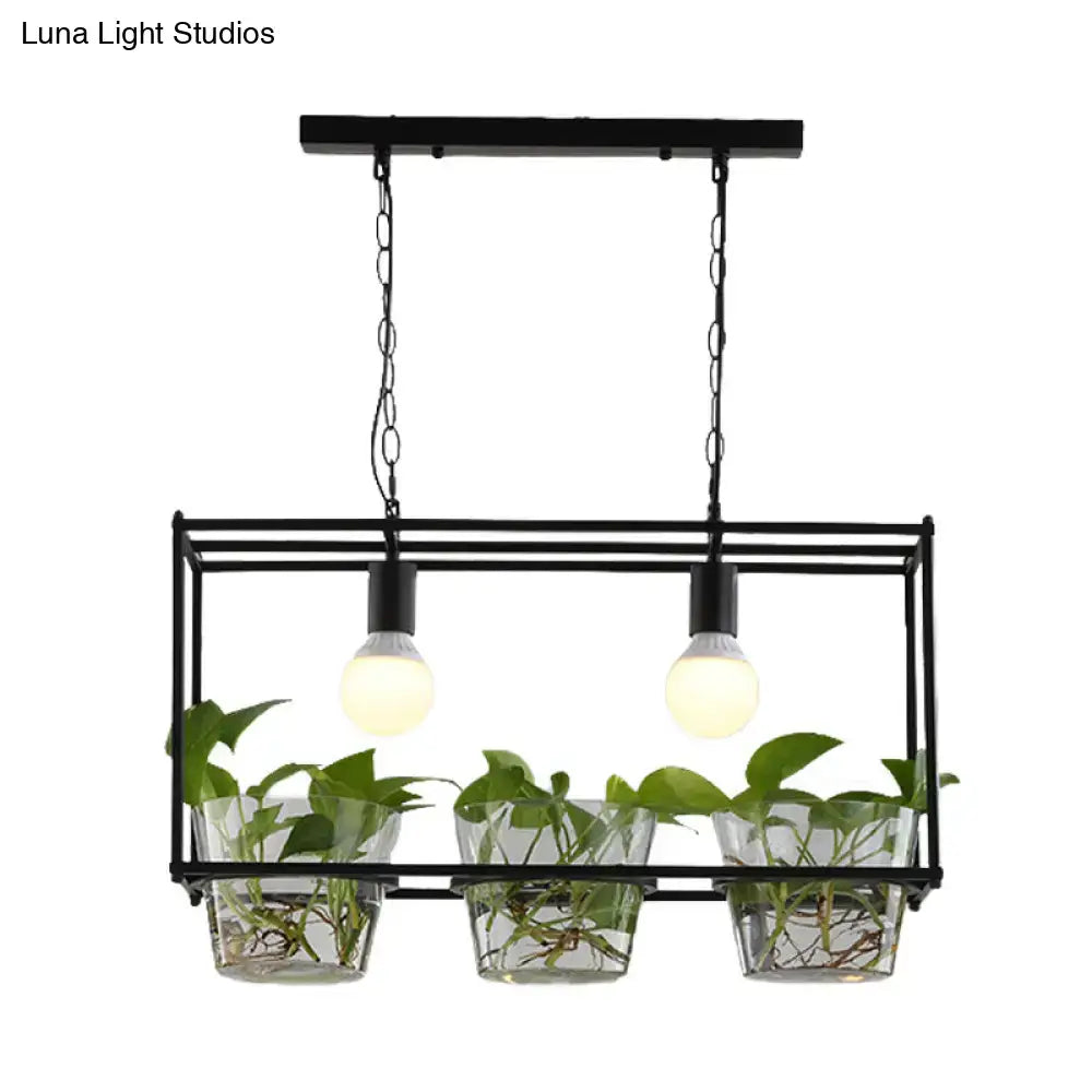 Black Gold Rectangle Ceiling Light