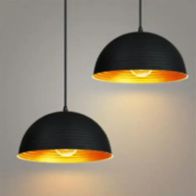 Black Gold Semicircle Pendant Light