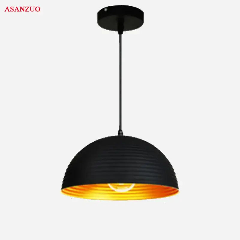 Black Gold Semicircle Pendant Light