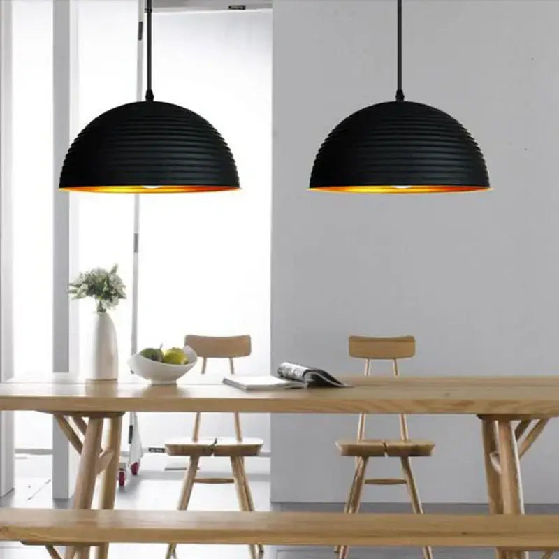 Black Gold Semicircle Pendant Light