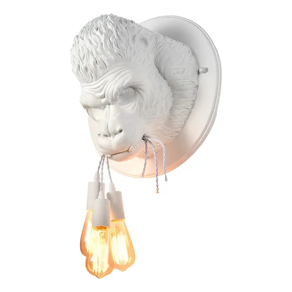 Black Resin Gorilla Sconce