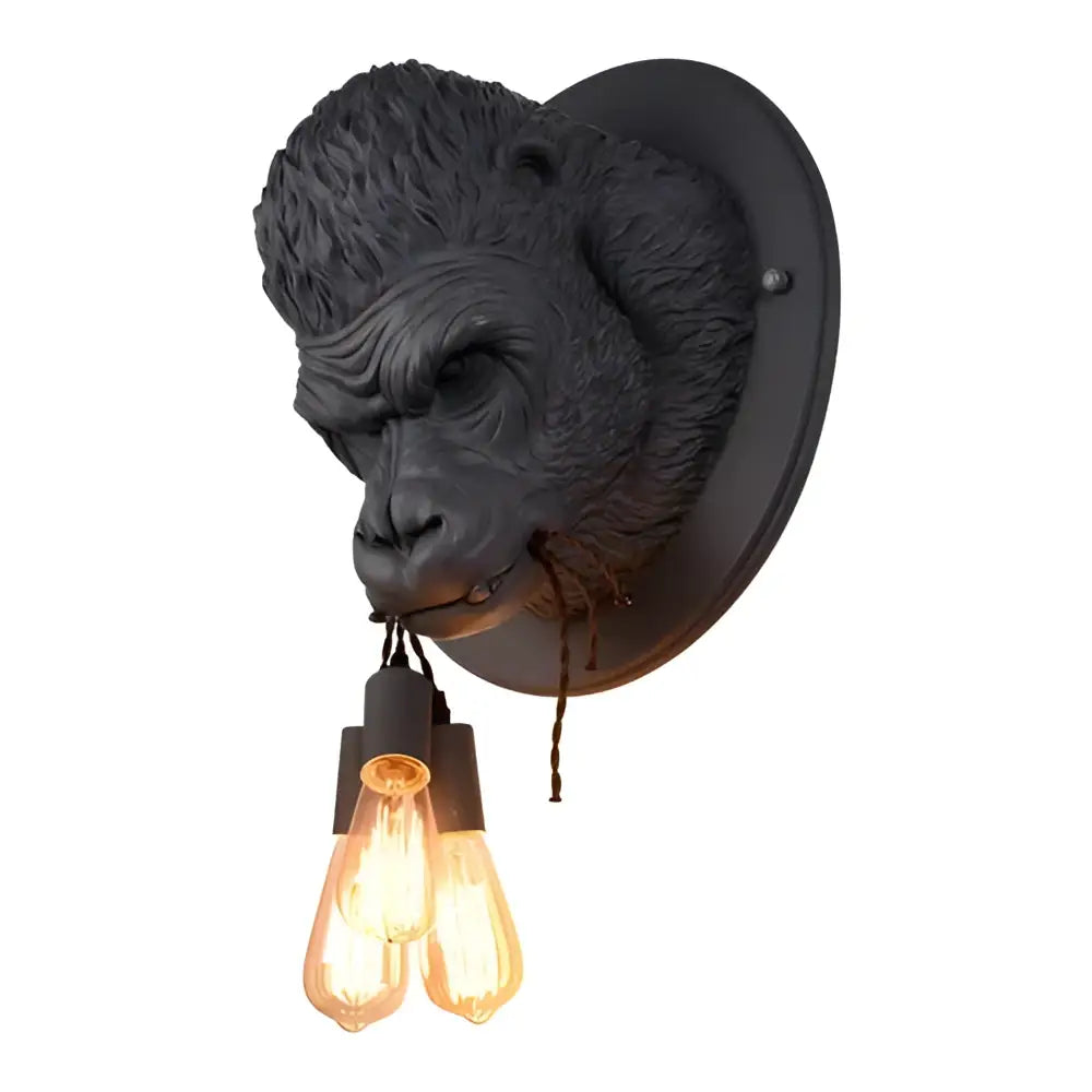 Black Resin Gorilla Sconce