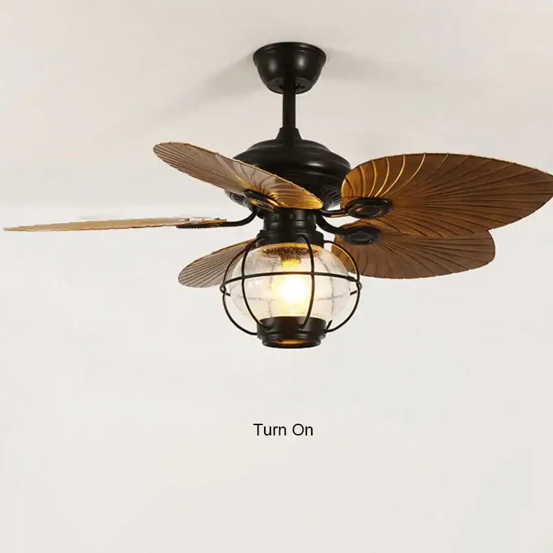 Black Iron Fan Light