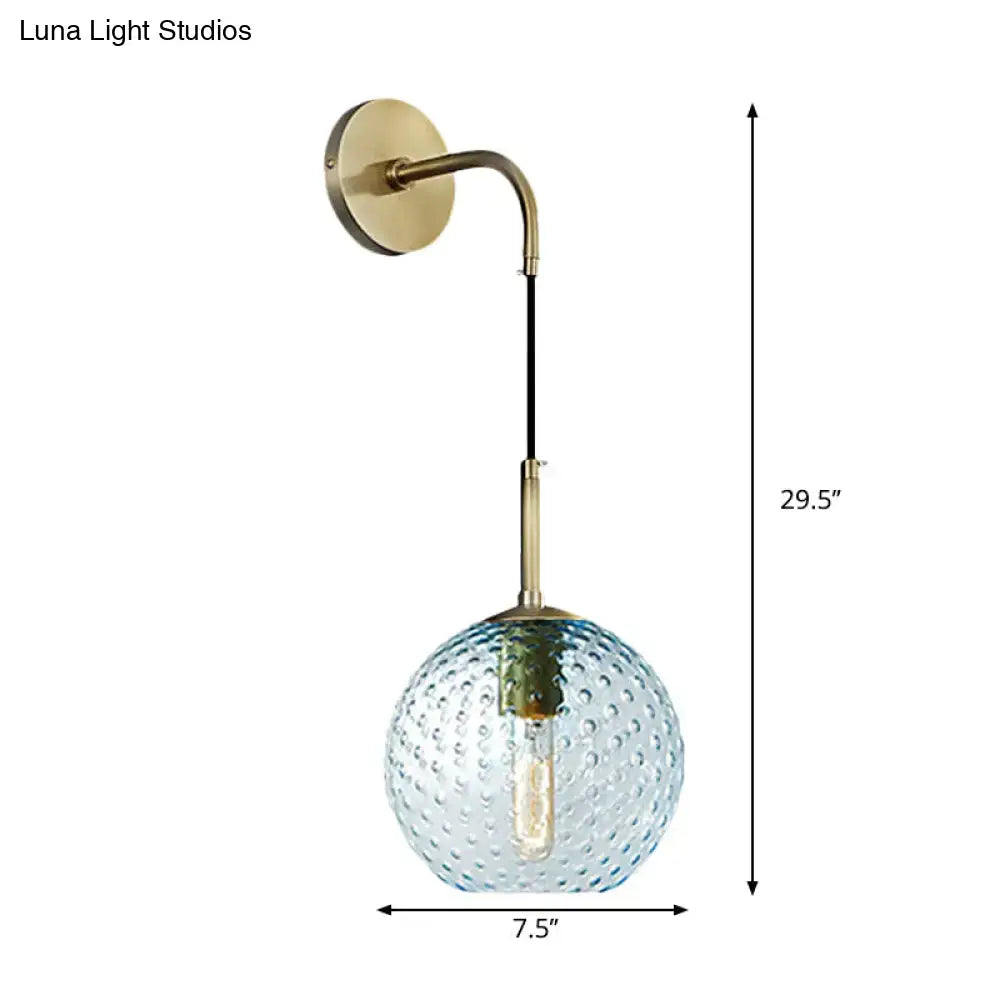 Blue Glass Globe Lamp