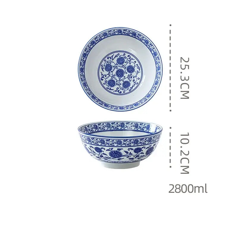 Blue Ceramic Noodle Bowl