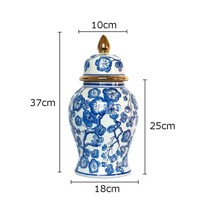 Blue Gold Ginger Jar