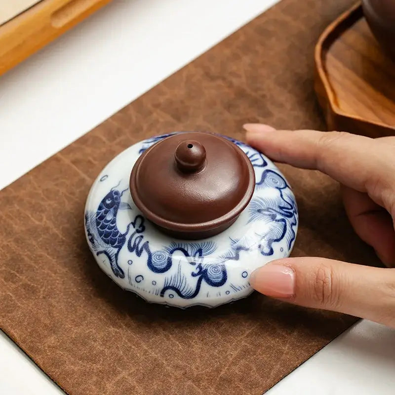 Blue Porcelain Teacup Set