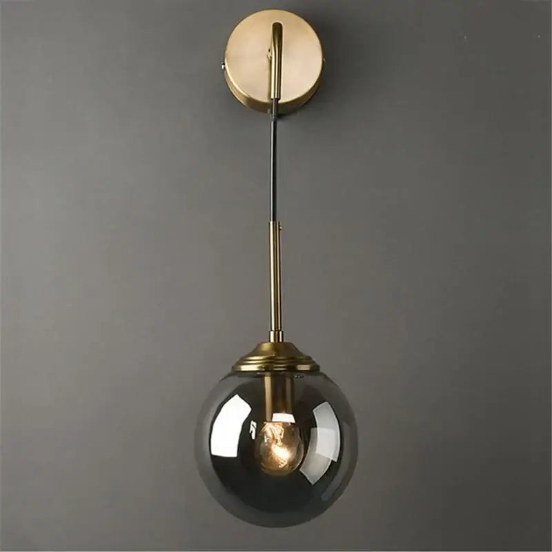 Amber Glass Ball Sconce