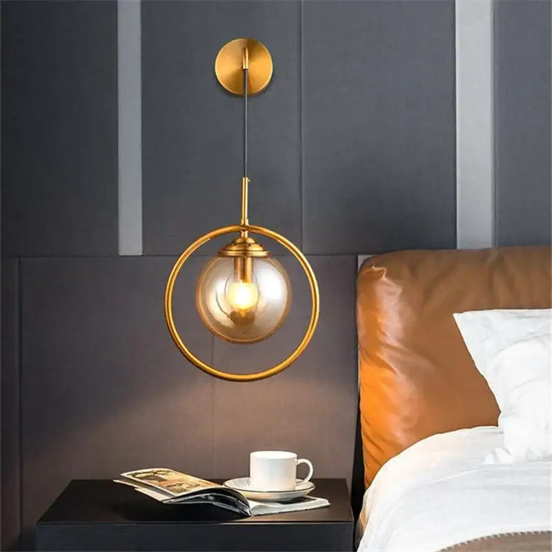Amber Glass Ball Sconce