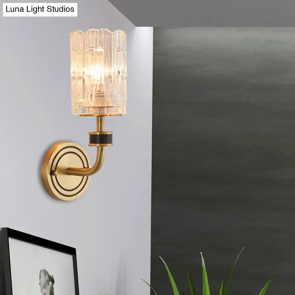 Brass Black Crystal Light