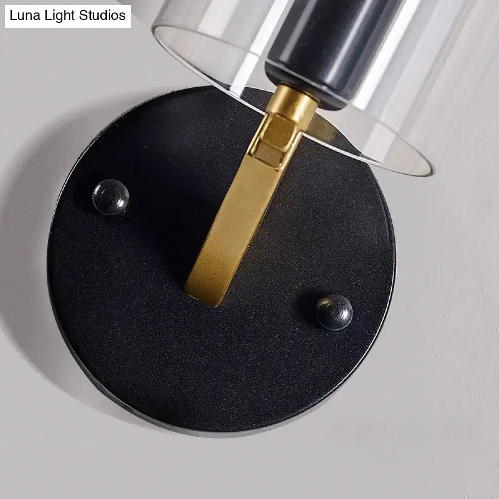 Brass Glass Wall Sconce Industrial Style