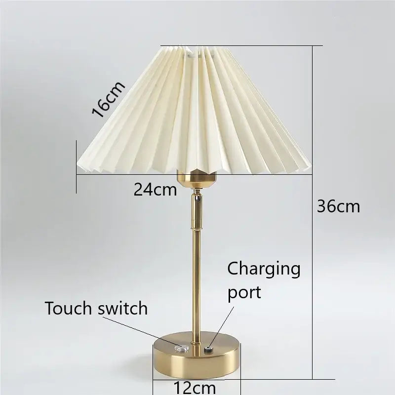 Brass Pleated Table Lamps