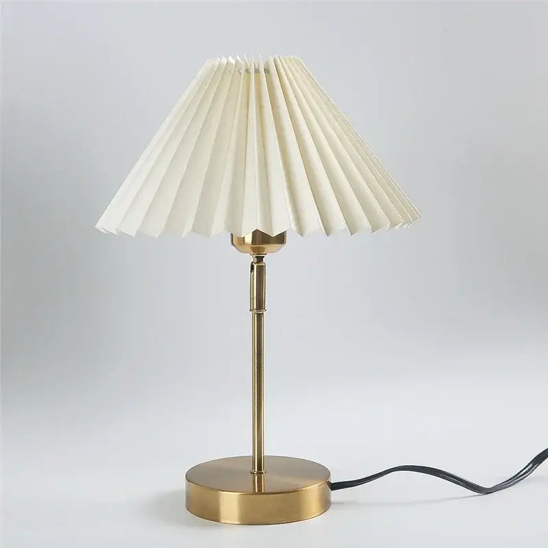 Brass Pleated Table Lamps