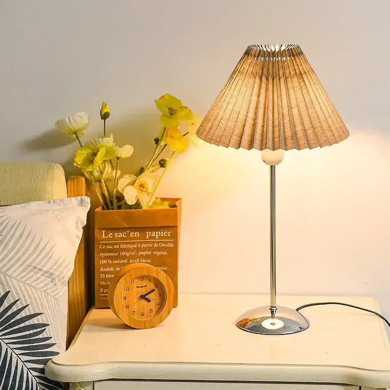 Brass Pleated Table Lamps