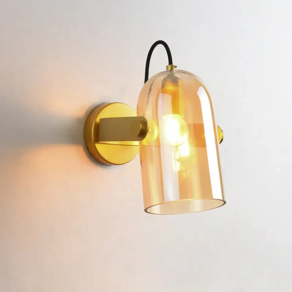 Brass Cloche Sconce Light