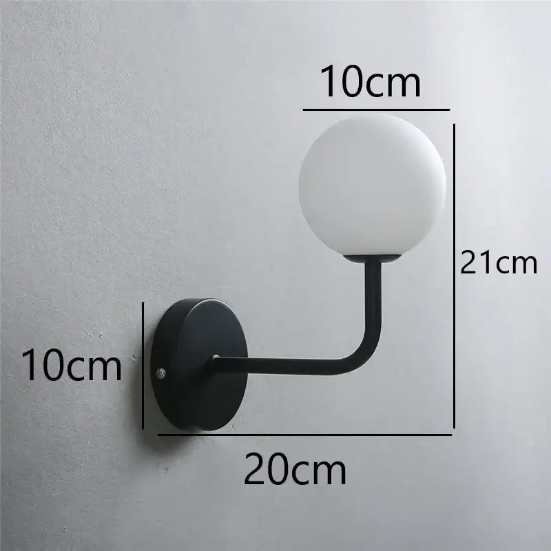 Brass Glass Ball Nordic Wall Lamp